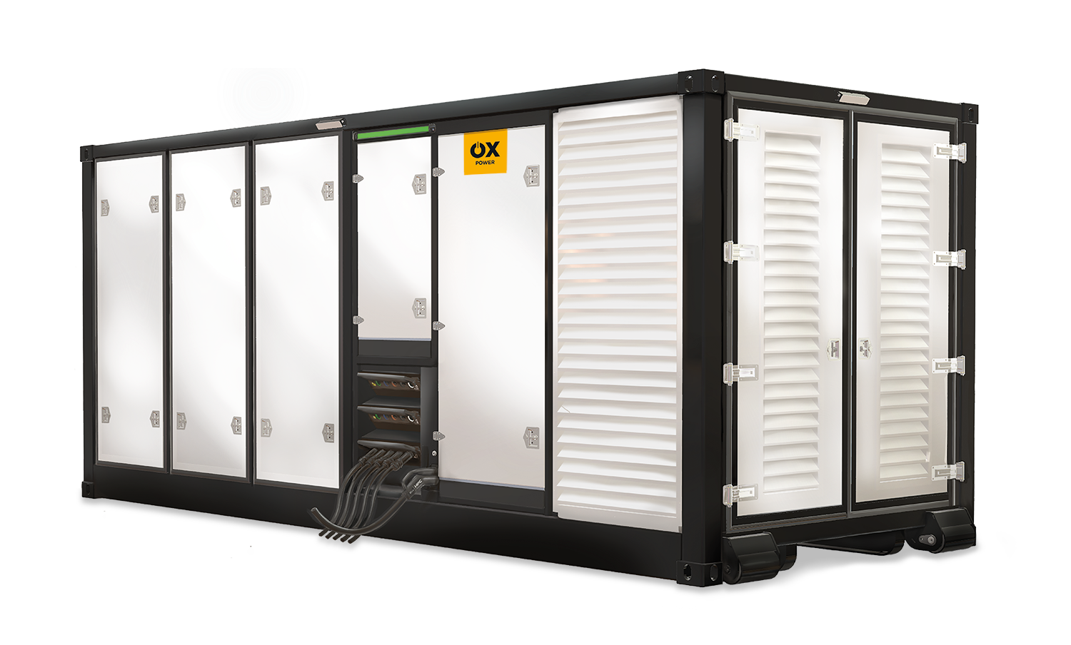 Een realistische render van de Mobile Energy B-OX-XL voor Off-grid.